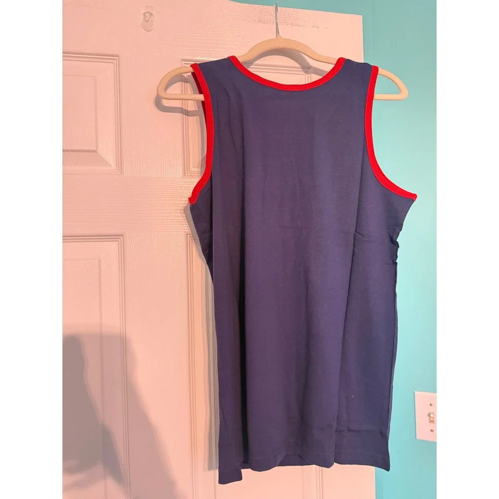 Polo Ralph Lauren Mens Classic Fit Cotton Tank Top Navy Blue Red Ringer